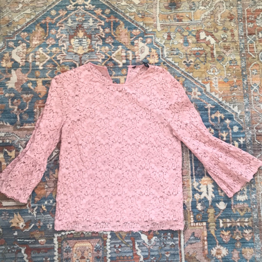 Zara Pink Lace Blouse
